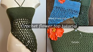 Crochet flower top tutorial 🌺