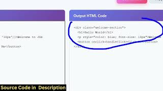 Build a React JSX to HTML Converter & Compiler in Browser Using HTML CSS & Javascript