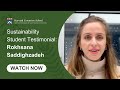 Sustainability Master's Program: Student Testimonial: Rokhsana Saddighzadeh