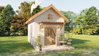 Tiny House Design with Loft 4,5x6 Meters ( 290 SqFt )( 27 Sqm ) Lovely Tiny house