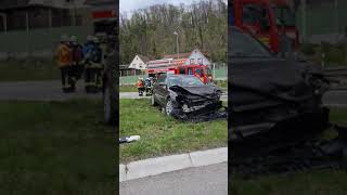 🚨🚒🚁 Schwerer Verkehrsunfall Wehr-Brennet B 34 inkl. Anflug RTH Rega 2 [11.04.2021] #Shorts