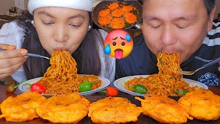 2X Noodles With Dallekhursani 🥵/Piro Aloo Chop/Organic Dallekhursani/Husband Snd Wife Mukbang.