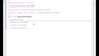 ECLIPSE How to generate HashCode and Equals methods
