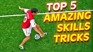 TOP 5 Insane Football Soccer Skills To Learn Tutorial