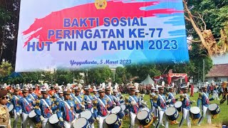 ATRAKSI DRUMBAND AAU GITA DIRGANTARA || DALAM RANGKA BAKTI SOSIAL HUT TNI AU KE-77