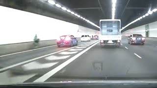 13oct2019 grabfood cyclist spotted in kpe tunnel travelling in opposite direction of traffic