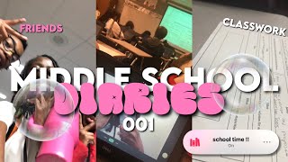 MIDDLE SCHOOL DIARIES 001 : friends , classwork , chitchat , ootd , etc🎧📚