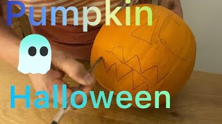 Carving halloween pumpkin แกะสลักฮาโลวีนฟักทอง ladda ชีวิตในต่างแดน