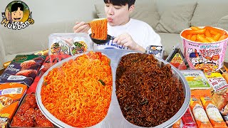 ASMR MUKBANG 편의점 핵불닭 미니!! 떡볶이 & 핫도그 & 김밥 FIRE Noodle & HOT DOG & GIMBAP EATING SOUND!