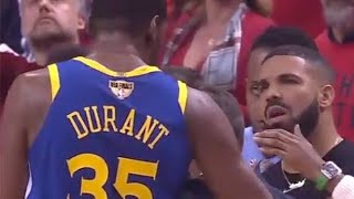 [#NBAFinals] Drake's Reaction to Kevin Durant's Injury!