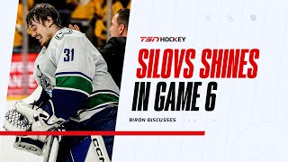 Biron 'so impressed' with how Silovs performed in series-clinching win