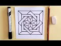 Learn to draw overlapping geometric shapes with a pencil