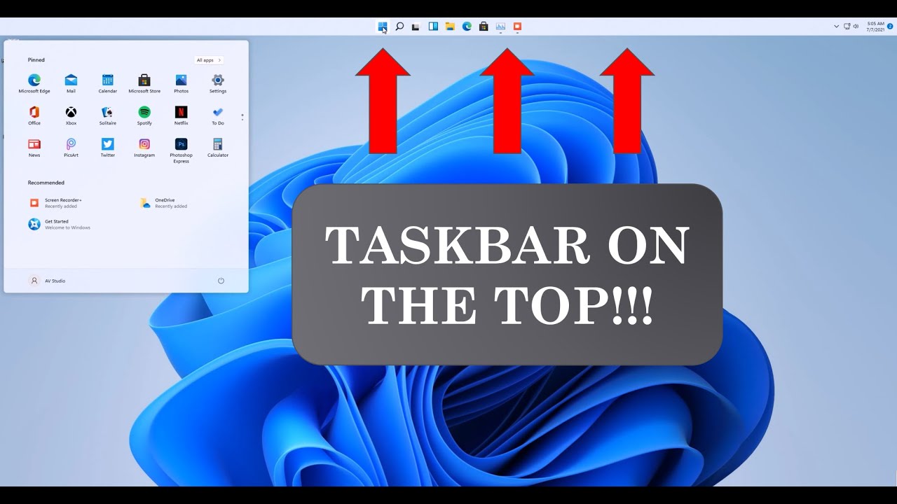 How To Move The Taskbar To The Top On Windows 11 - YouTube