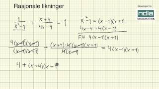 Matematikk R1   Rasjonale likninger