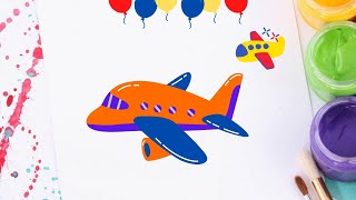 كيف ترسم صورة طائرة؟ رسم سهل للأطفال - تعليم الرسم للأطفال