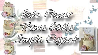 Boho Flower Theme Cake | Simple Elegant |  Mother Mom Mama Cake | Maja's Bread and Butter