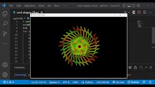 Python Turtle Graphics - 39 | Cool Shape Drawing | Python Turtle Video | Learnonpy | @Python_Shorts