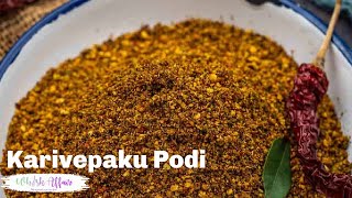 Karivepaku Podi Recipe (Curry Leaf Powder, South Indian Condiment)