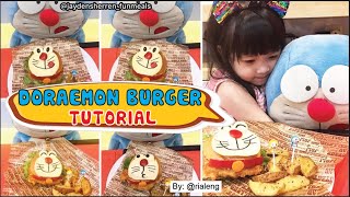 Doraemon Burger Tutorial - Very Easy To Make! - | English \u0026 Bahasa Indonesia Subtitled