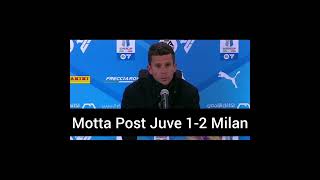 Conferenza Stampa Thiago Motta Post Juventus 1-2 Milan (Semifinale Supercoppa Italiana)