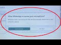 Pc || Fix Allow WhatsApp to access your microphone || WhatsApp needs a microphone in Windows 7,8,10