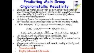 Main Group Organometallics pt 3