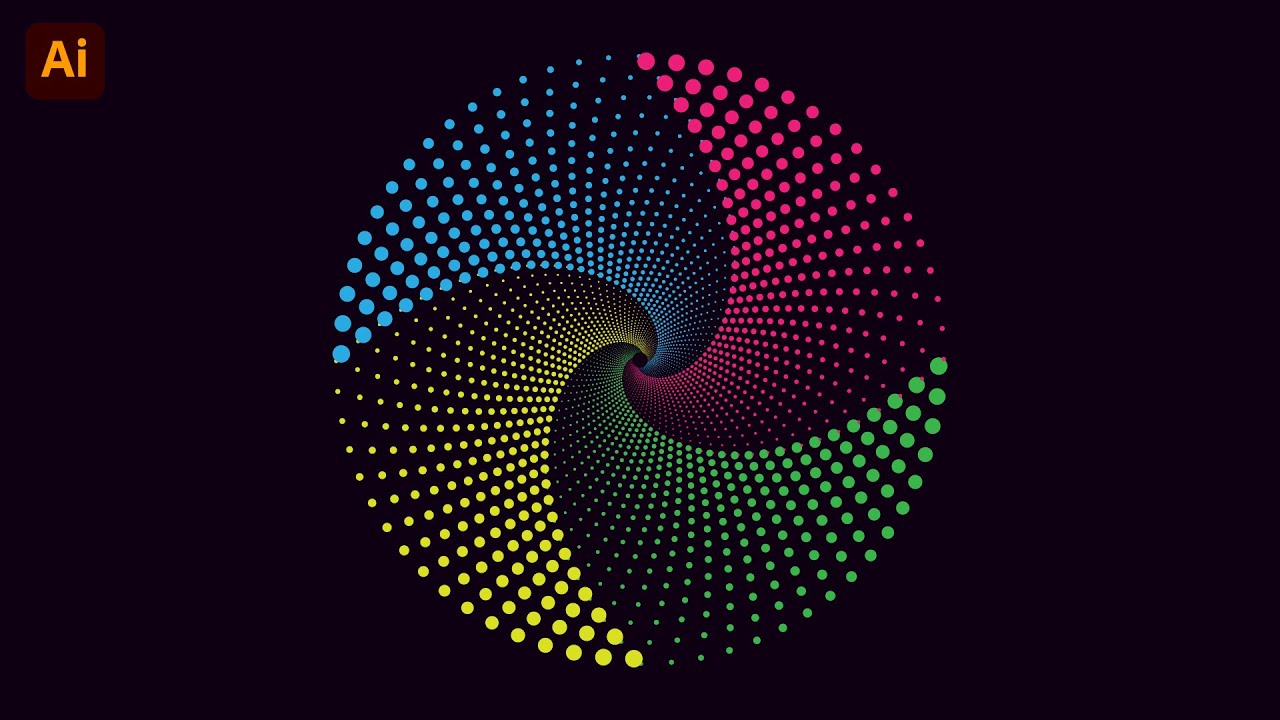 How To Make Dotted Spiral Vortex In Illustrator Graphic Design