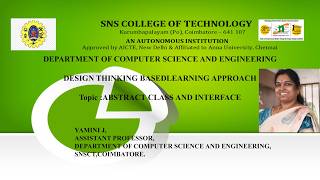 Design Thinking Based Learning | Abstract Class & Interface | OOPS Using JAVA | SNS Institutions