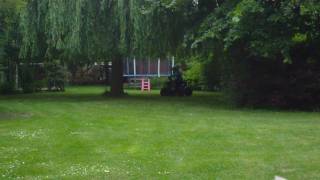 Vince on quad in the garden