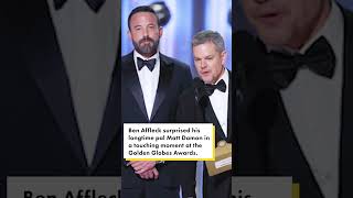 Watch Ben Affleck surprise Matt Damon behind the scenes at the 2024 Golden Globes #shorts