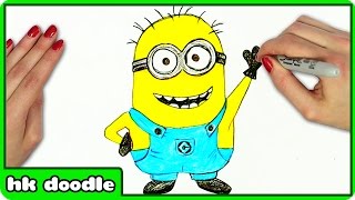 How to Draw a Minion (Despicable Me) by HooplaKidz Doodle | Drawing Tutorial