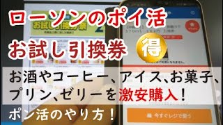 【ローソンのポイ活】お試し引換券祭の参加方法を公開！ドリンクもお酒もアイス、プリン、ゼリー、お菓子も激安購入できます！