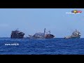 x press pearl aft portion is now touching bottom at a depth of 21 meters. navy releases new footage