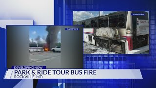Tour bus catches fire with multiple people on board in Montgomery County