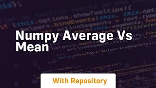 numpy average vs mean