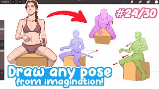 how to PRACTICE drawing poses from IMAGINATION! | Full Drawing Tutorial - Art Bootcamp #24/30