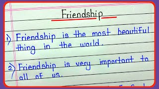 About friendship 10 lines essay in english || 10 lines on friendship