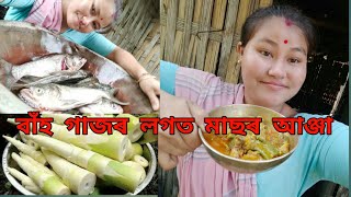 বাঁহ গাজ আৰু মাছৰ এই ৰেচিপি টো ইমানেই টেষ্টী যে .. RECIPE OF FISH WITH BAMBOO SHOOTS