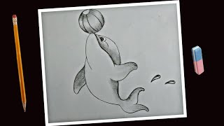 How to draw a dolphin jumping out of the water easy…. How to draw dolphin easy way...