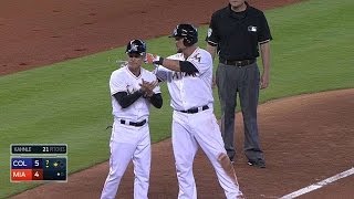 COL@MIA: McGehee's RBI triple makes it a one-run game