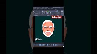 ||creative face DWG in AutoCAD||narender modi||#autocad #cad