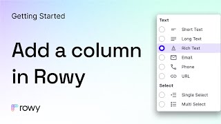 Adding a column in Rowy