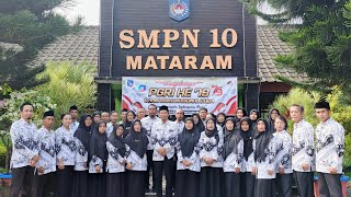 Guru Hebat, Indonesia Maju! Upacara HUT PGRI Ke 79 di SMPN 10 Mataram