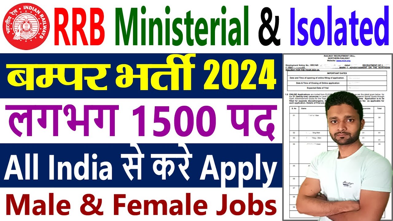 RRB Ministerial And Isolated Categories Recruitment 2024 || RRB MI ...