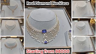 Tanishq diamond necklace design with price || New diamond necklace with diamond earrings design