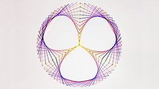 Rainbow Colored Geometric Pattern || Circular Geometric Pattern Using Straight Lines ||