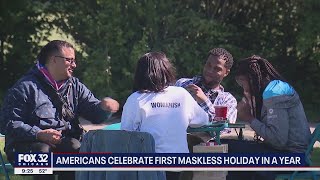 Chicagoans celebrate first mask-free holiday in a year