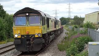 Colas Rail 66850 66848 Double headed 6O26 Hinksey Yard - Eastleigh Yard, Culham 06.07.22.