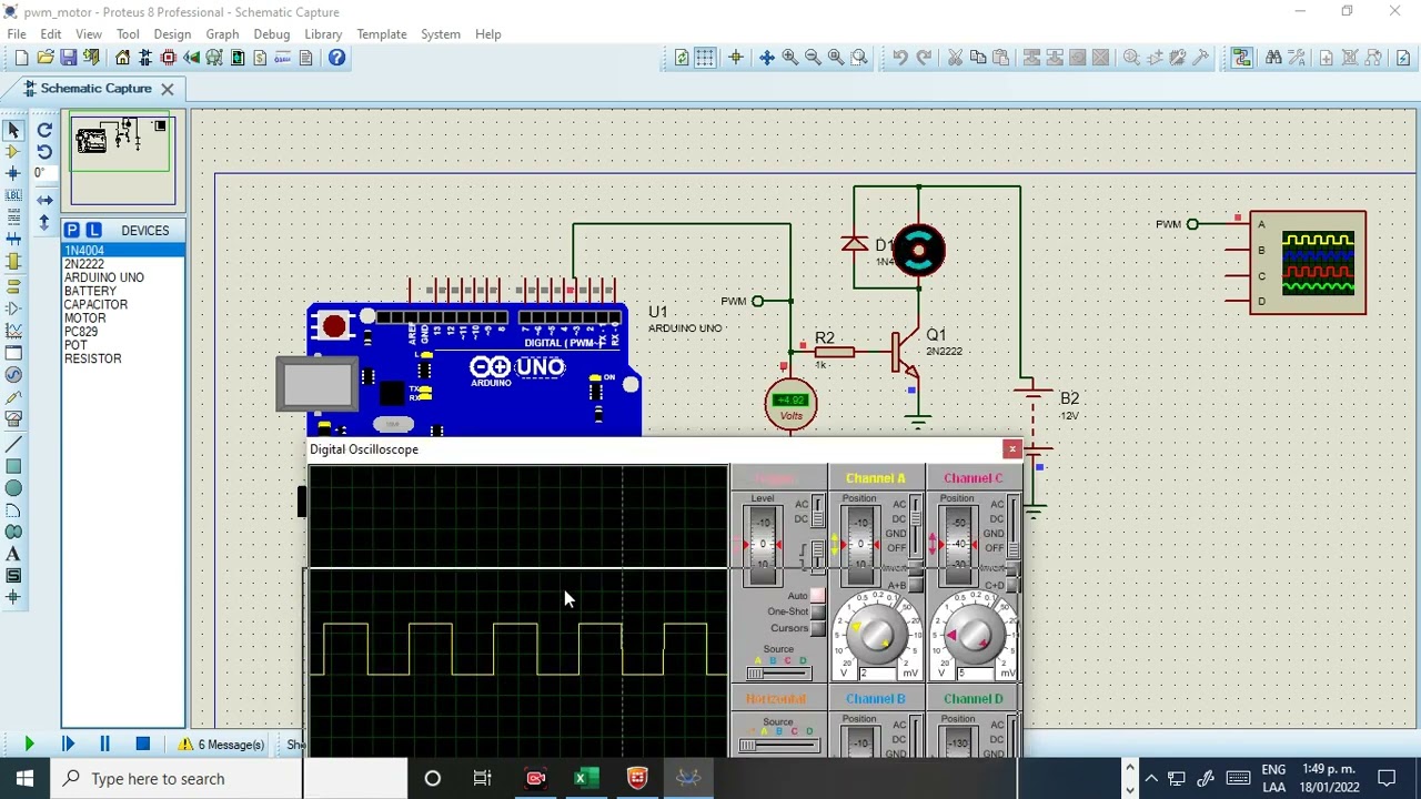 PWM Arduino BJT Motor - YouTube