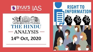 'The Hindu' Analysis for 14th October, 2020. (Current Affairs for UPSC/IAS)